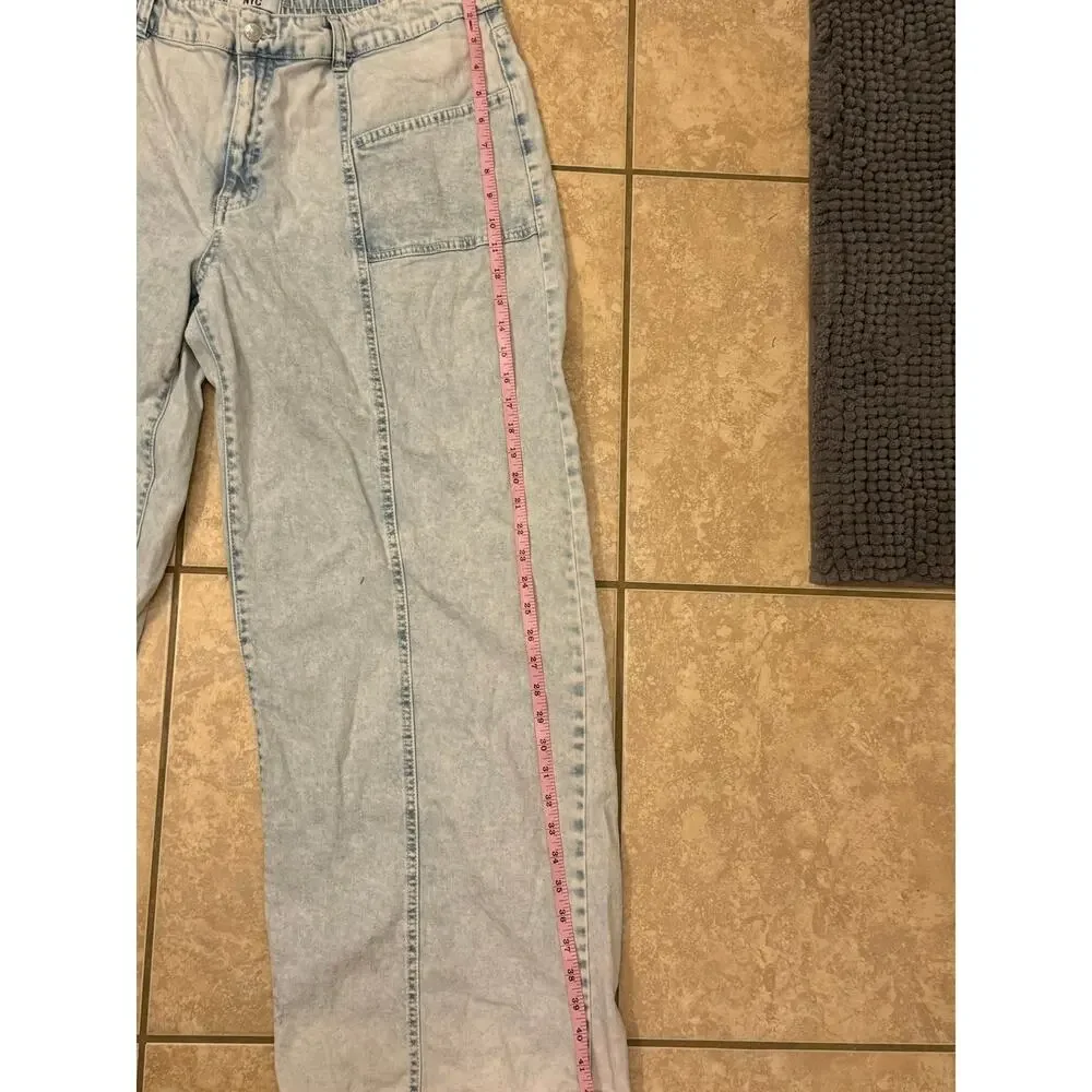 Madden‎ NYC 38 Waist Y2K 90's Style Wide Leg Jeans Light Wash Baggy Grunge